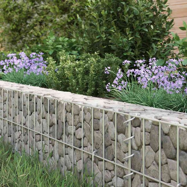 vidaXL Lit sur&eacute;lev&eacute; &agrave; gabion Acier galvanis&eacute; 500x100x20 cm