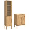 vidaXL Ensemble de mobilier de salle de bain 2 pcs Cire marron
