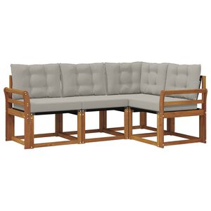 vidaXL Ensemble de canap&eacute;s d'ext&eacute;rieur 4 pc Gris Naturel et Clair