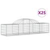 vidaXL Paniers &agrave; gabions arqu&eacute;s 25 pcs 200x50x40/60 cm fer galvanis&eacute;