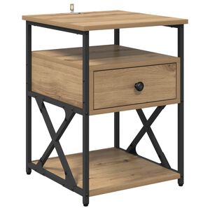 vidaXL Cabinet de chevet Ch&ecirc;ne artisanal 40 x 42 x 55 cm