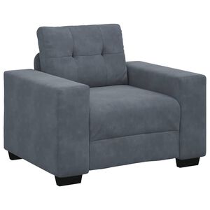 vidaXL Fauteuil gris fonc&eacute; 60 cm velours