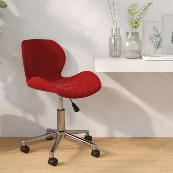 vidaXL Chaise pivotante de salle &agrave; manger Rouge bordeaux Velours