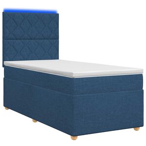 vidaXL Lit boxspring avec matelas Bleu 80 x 200 cm Tissu