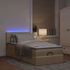 vidaXL Cadre de lit ottoman avec matelas cr&egrave;me 80x200 cm tissu