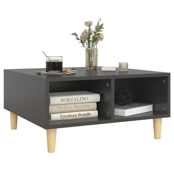 vidaXL Table basse gris 60x60x30 cm bois d'ing&eacute;nierie