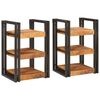 vidaXL Table de chevet 2 pc Marron et Noir 38 x 33 x 58 cm