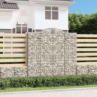 vidaXL Paniers à gabions arqués 4 pcs 200x50x200/220 cm Fer galvanisé