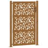 vidaXL Portail de jardin 100x150 cm en acier patin&eacute; avec motif feuille