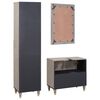 vidaXL Ensemble de Meubles de Salle de Bain avec tiroir 3 pcs Gris