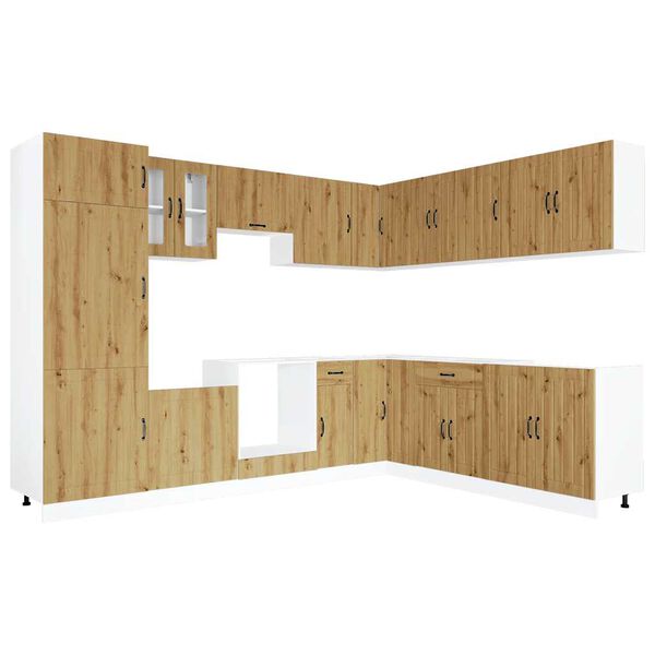 vidaXL Ensemble d'armoires de cuisine 14 pcs Lucca bois d'ing&eacute;nierie