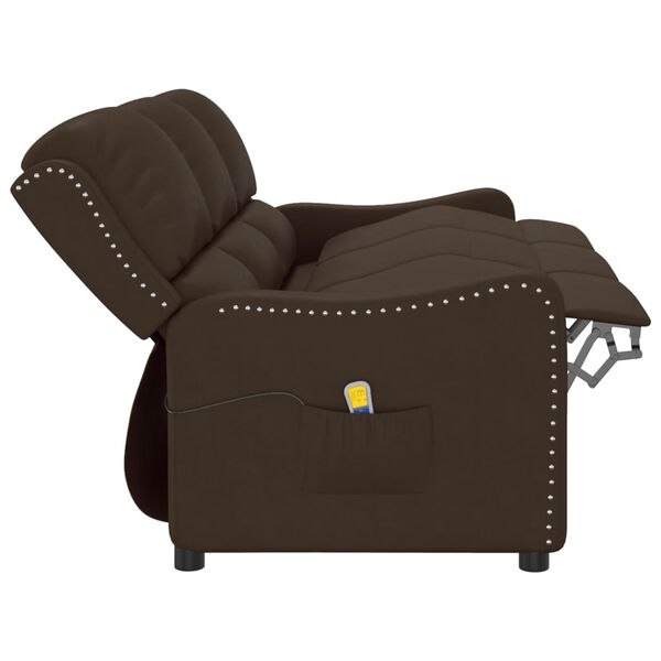 vidaXL Fauteuil de massage inclinable 3 places marron brillant