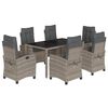 vidaXL Ensemble &agrave; manger de jardin et coussins 7 pcs gris rotin