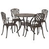 vidaXL Ensemble de salle &agrave; manger pour jardin 5 pcs Bronze