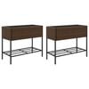 vidaXL Jardini&egrave;res avec &eacute;tag&egrave;re 2 pcs brun 90x40x75 cm r&eacute;sine tress&eacute;e