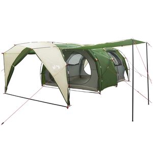 vidaXL Tente tunnel 6 personne Vert Polyester 185T avec rev&ecirc;tement PU