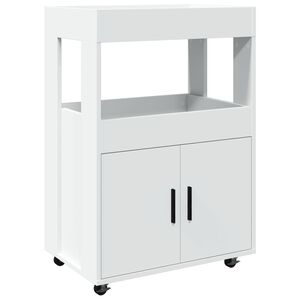 vidaXL Chariot de bar blanc 60x39,5x89 cm bois d'ing&eacute;nierie