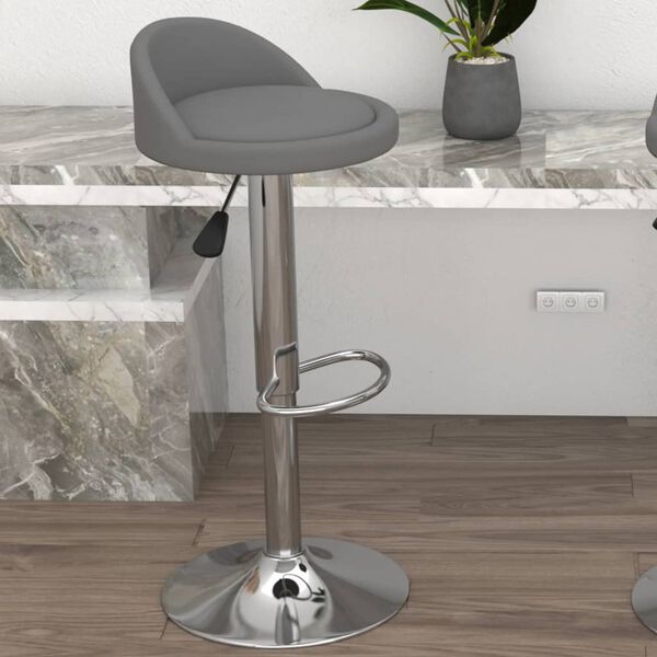 vidaXL Tabouret de bar Gris Similicuir