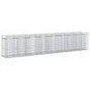 vidaXL Lit sur&eacute;lev&eacute; gabion 3 pcs Argent&eacute;