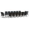 vidaXL Ensemble de salle &agrave; manger pour jardin 17 pc Noir Acier