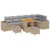 vidaXL Ensemble de canap&eacute; de jardin 9 pcs Beige et Gris clair