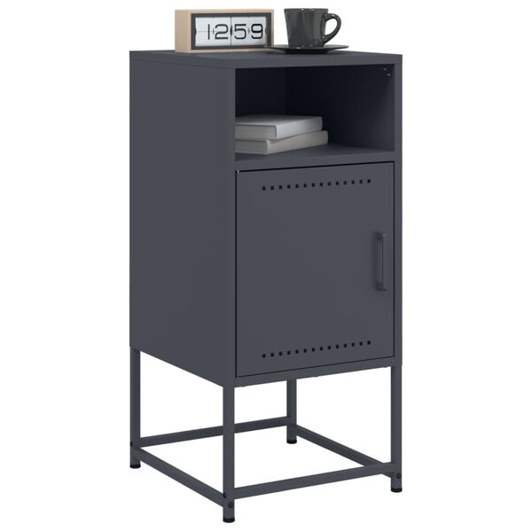 vidaXL Table de chevet anthracite 36x39x78 cm acier