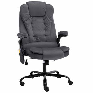 vidaXL Chaise de bureau de massage Gris fonc&eacute; Velours