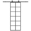 vidaXL Porte coulissante kit de quincaillerie noir 76x205 cm verre ESG