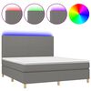 vidaXL Sommier &agrave; lattes de lit et matelas et LED Gris fonc&eacute; 160x200 cm
