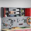 vidaXL Armoire &agrave; outils avec &eacute;tag&egrave;re Rouge et Gris 50 x 20 x 55 cm