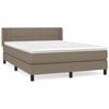 vidaXL Sommier &agrave; lattes de lit avec matelas Taupe 140x200 cm Tissu