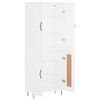 vidaXL Buffet haut Blanc 69,5x34x180 cm Bois d'ing&eacute;nierie