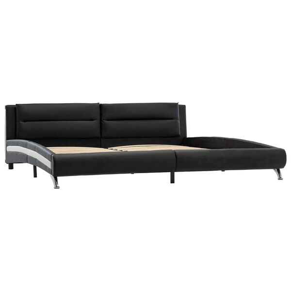 vidaXL Cadre de lit avec t&ecirc;te de lit Noir 160 x 200 cm Simili cuir