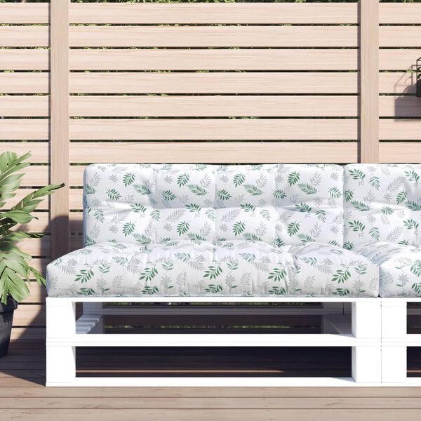 vidaXL Coussin de palette &agrave; motif de feuilles 120x40x12 cm Tissu