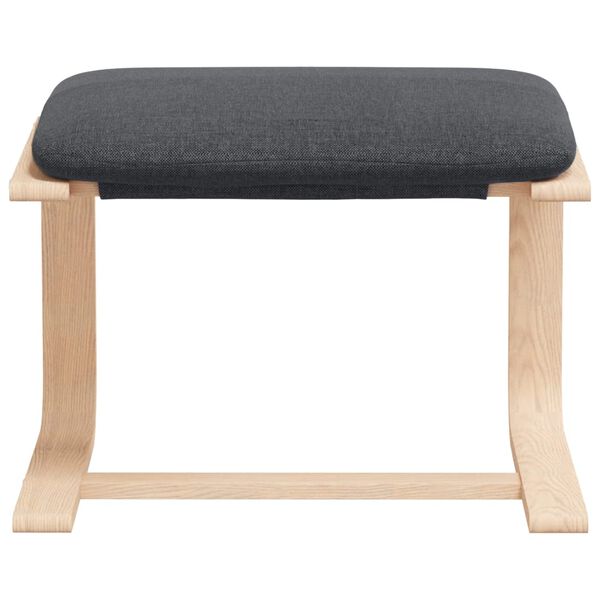 vidaXL Chaise de relaxation avec repose-pied Gris fonc&eacute; Tissu