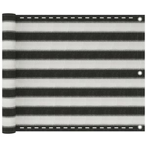 vidaXL &Eacute;cran de balcon PEHD 75x500 cm Anthracite et blanc
