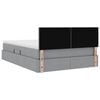 vidaXL Lit avec rangement et matelas Gris clair 140 x 190 cm