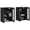 vidaXL Armoires murales 2 pcs noir bois d'ing&eacute;nierie