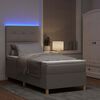 vidaXL Lit &agrave; ressort LED avec matelas Taupe 90 x 190 cm tissu