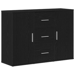 vidaXL Buffet ch&ecirc;ne noir 91x29,5x65 cm bois d'ing&eacute;nierie