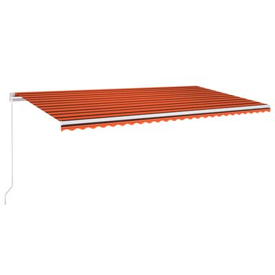 vidaXL Auvent manuel rétractable 600x350 cm Orange et marron