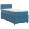 vidaXL Lit boxspring avec matelas Bleu fonc&eacute; 90 x 200 cm Velours