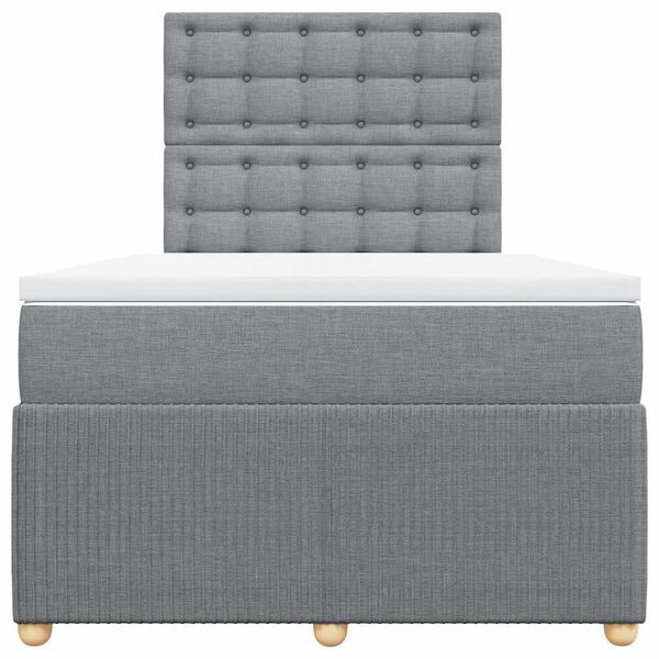 vidaXL Sommier &agrave; lattes de lit et matelas gris clair 120x190 cm tissu