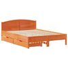 vidaXL Cadre de lit sans matelas cire marron 135x190cm bois pin massif