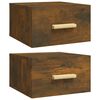 vidaXL Tables de chevet murales 2 pcs ch&ecirc;ne fum&eacute; 35x35x20 cm