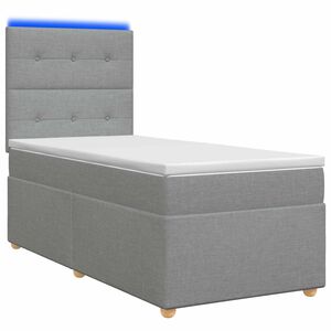 vidaXL Lit boxspring avec matelas Gris clair 80 x 200 cm Tissu