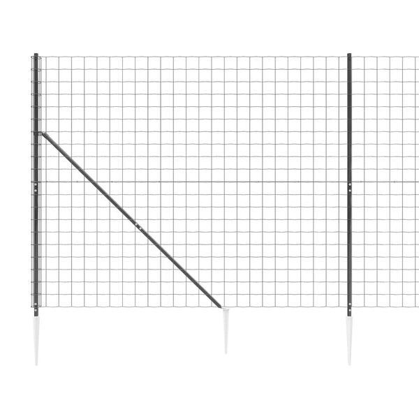 vidaXL Cl&ocirc;ture en treillis m&eacute;tallique et ancrage anthracite 1,8x25 m