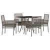 vidaXL Ensemble de salle &agrave; manger pour jardin 5 pc Gris polyrotin