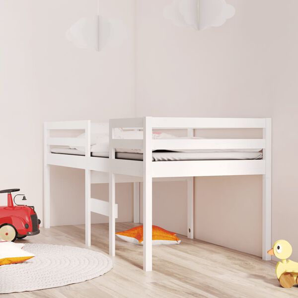 vidaXL Lit haut sans matelas blanc 80x200 cm bois de pin massif