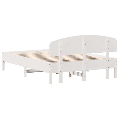 vidaXL Cadre de lit sans matelas blanc 140x190 cm bois de pin massif